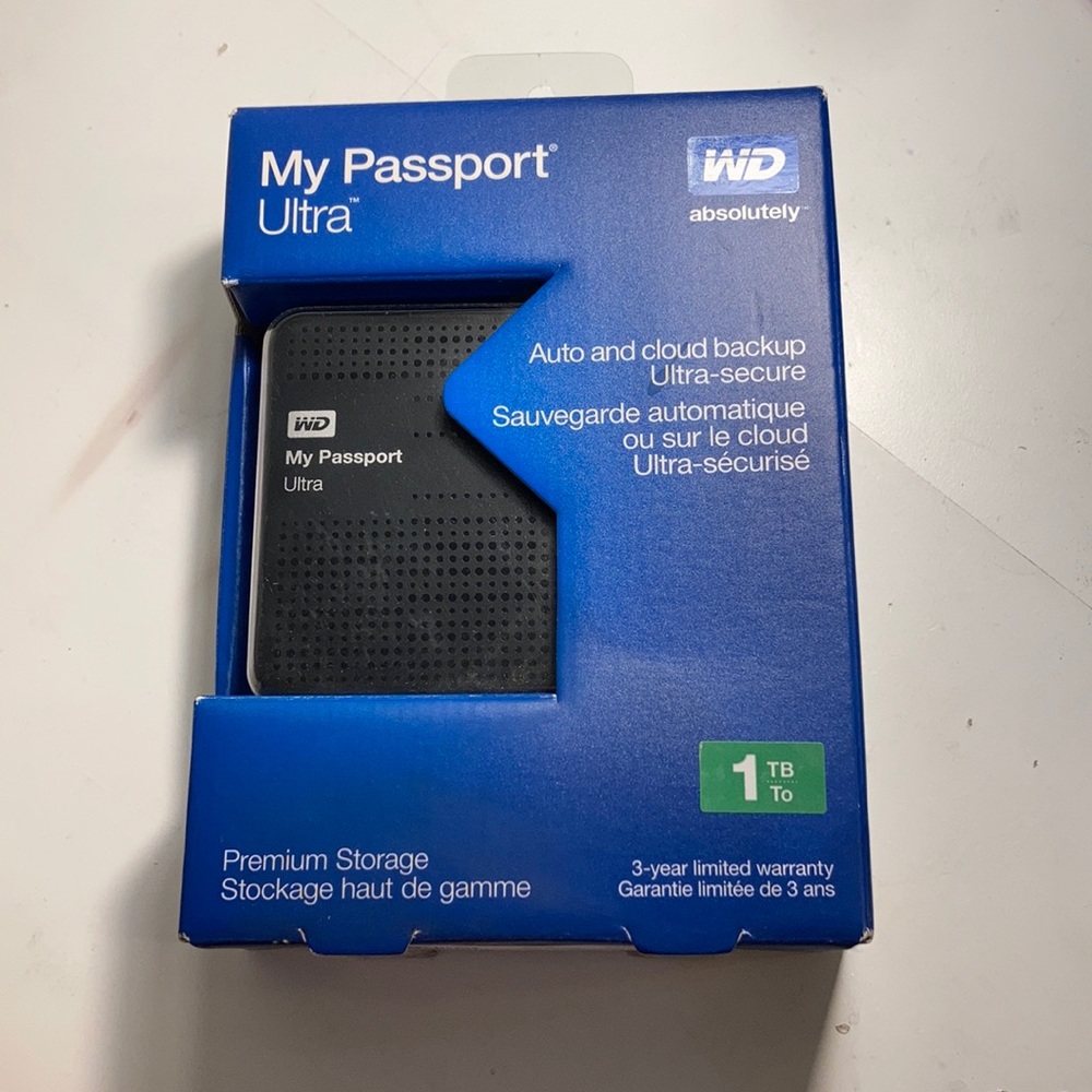 My passport Ultra WD 1 TB premium storage